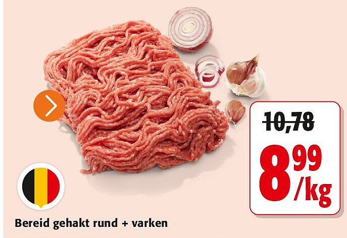 Bereid gehakt rund + varken