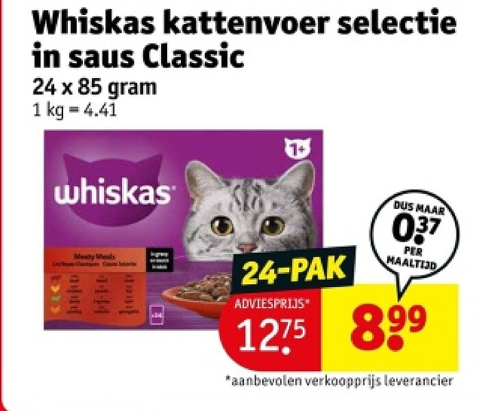 Whiskas kattenvoer selectie in saus Classic