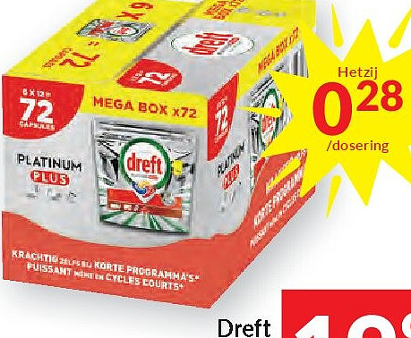 Dreft Platinum Plus vaatwastabletten