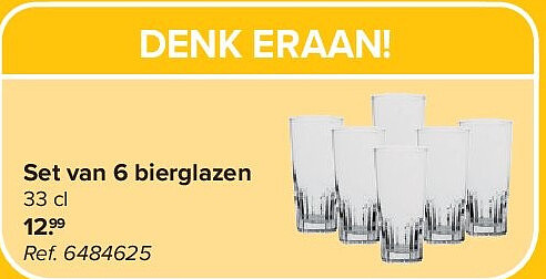 Set van 6 bierglazen