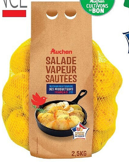 Pommes de terre de consommation à chair ferme blonde ou rouge filière Auchan "Cultivons le bon"