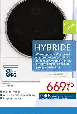 Beko B5T68247C0 droogkast met warmtepomp