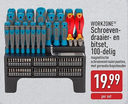 Schroeven draaier- en bitset, 100-delig