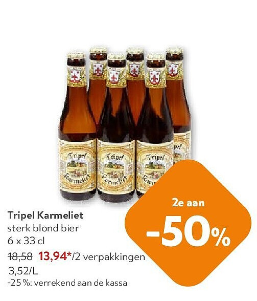 Tripel Karmeliet sterk blond bier 6 x 33 cl