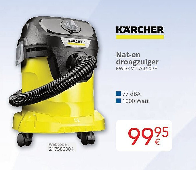 Karcher Nat-en droogzuiger KWD3 V-17/4/20/F