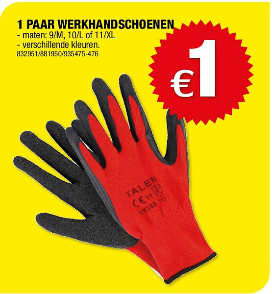1 PAAR WERKHANDSCHOENEN