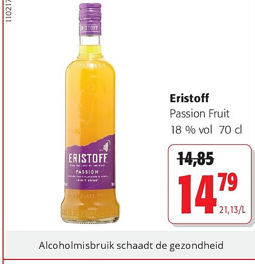 Eristoff Passion Fruit 18 % vol 70 cl