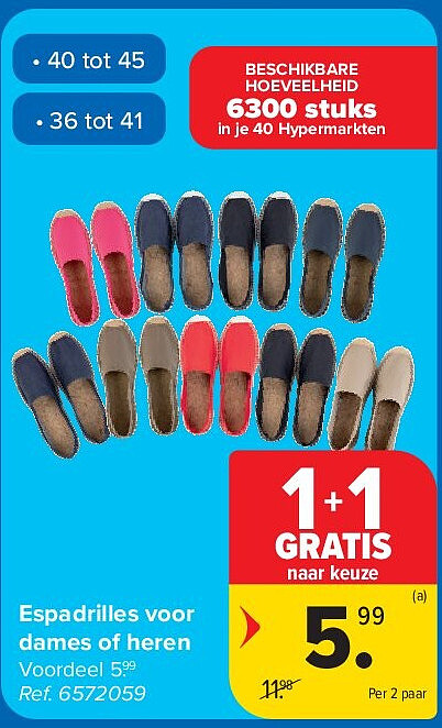 Espadrilles voor dames of heren