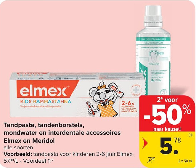 Tandpasta, tandenborstels, mondwater en interdentale accessoires Elmex en Meridol