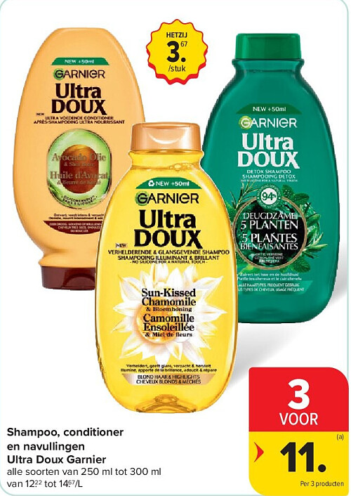 Shampoo, conditioner en navullingen Ultra Doux Garnier