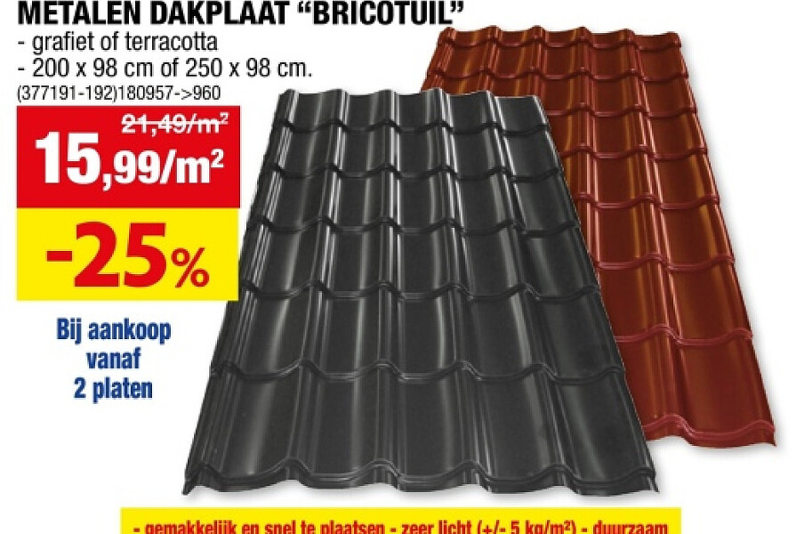 METALEN DAKPLAAT "BRICOTUIL"