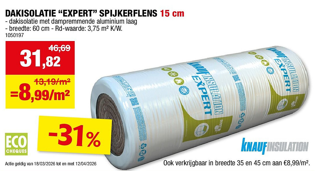 DAKISOLATIE “EXPERT” SPIJKERFLENS 15 cm