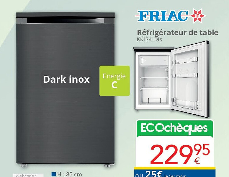 Réfrigérateur de table KK1741DIX Dark inox
