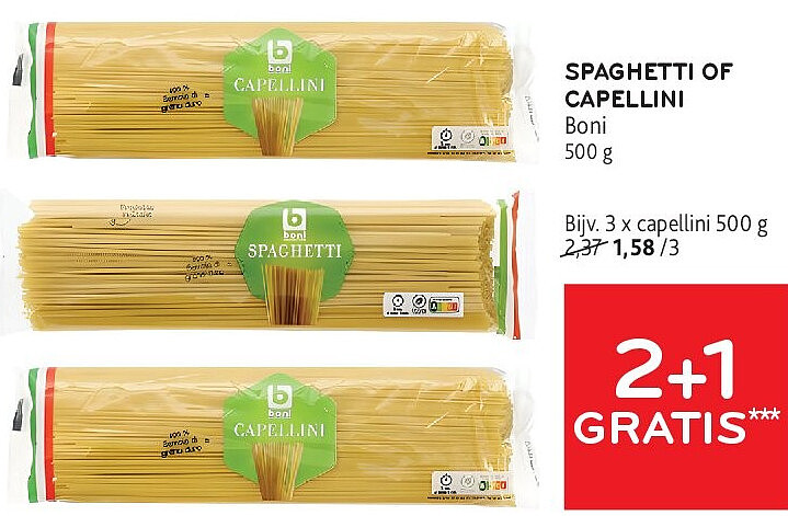 Spaghetti of capellini Boni 500 g