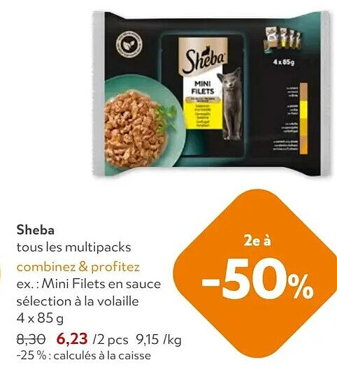 Sheba Mini Filets en sauce sélection à la volaille 4x85 g