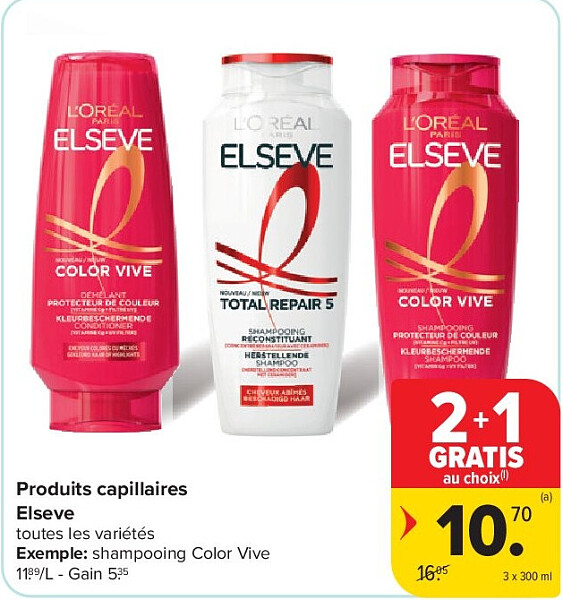 Produits capillaires Elseve 3 x 300 ml