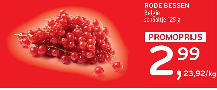 Rode bessen België schaaltje 125 g