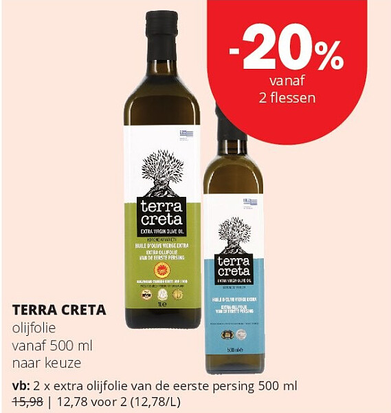 TERRA CRETA extra olijfolie van de eerste persing 500 ml