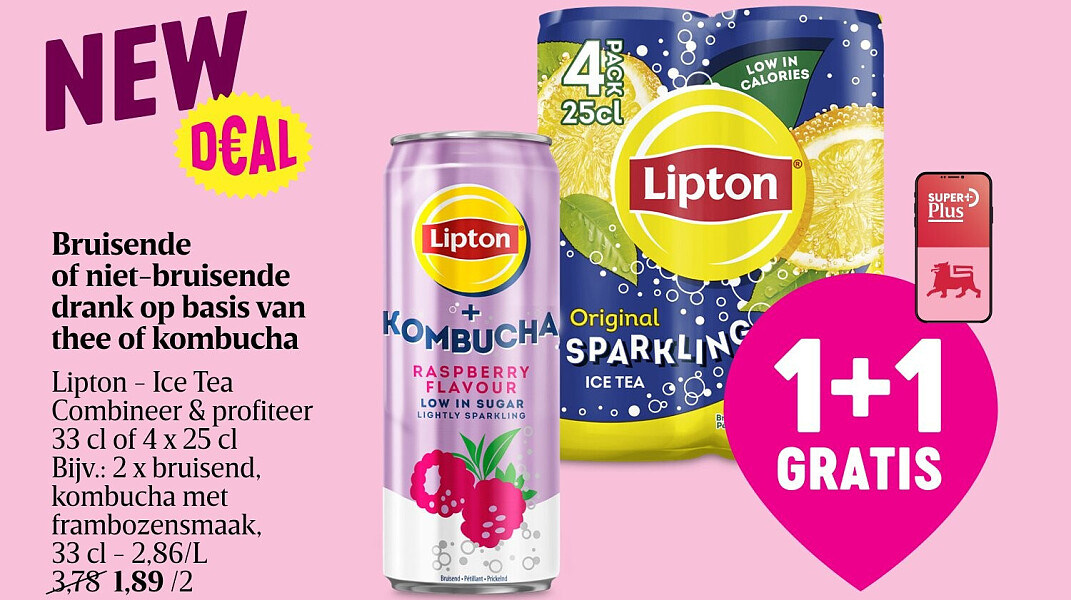 Bruisende of niet-bruisende drank op basis van thee of kombucha