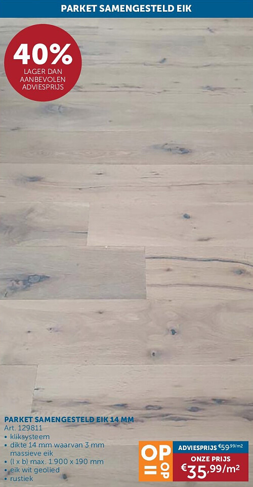 PARKET SAMENGESTELD EIK 14 MM