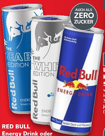 Red Bull Energy Drink oder Erfrischungsgetränk