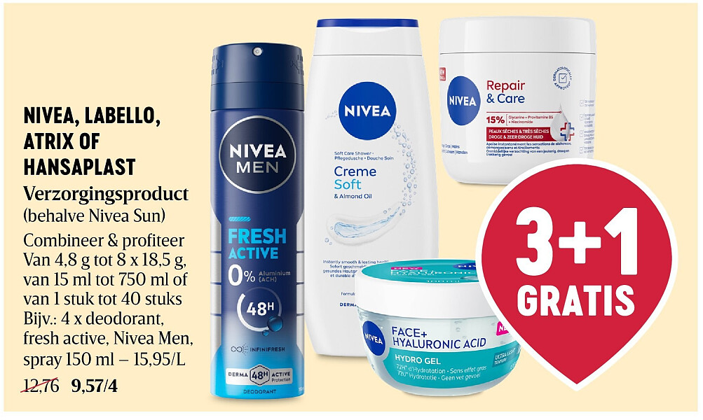 NIVEA, LABELLO, ATRIX OF HANSAPLAST Verzorgingsproduct