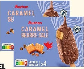 Bâtonnets glacés caramel beurre salé Auchan