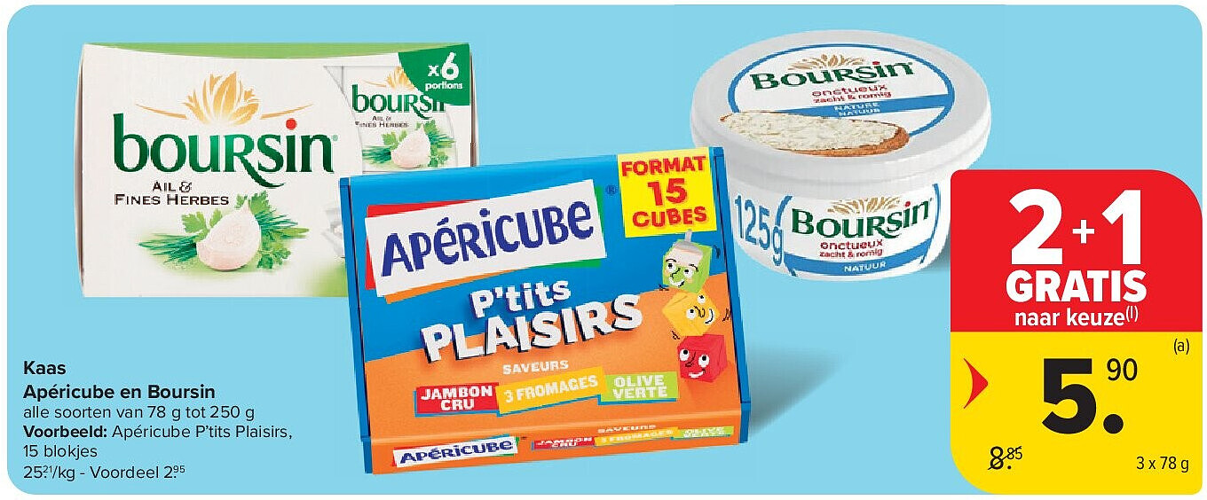 Kaas Apéricube en Boursin