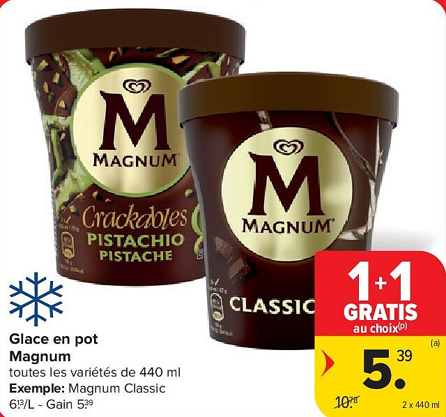 Glace en pot Magnum 2 x 440 ml