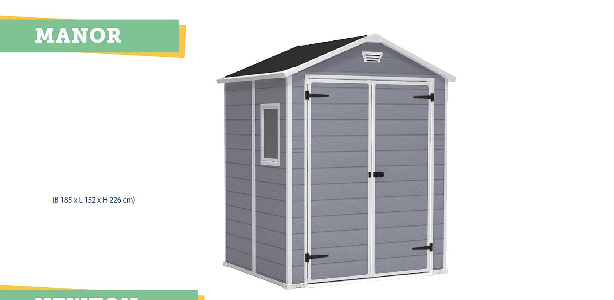 Keter Manor 65 kunststof tuinhuis 185x152x226 cm grijs