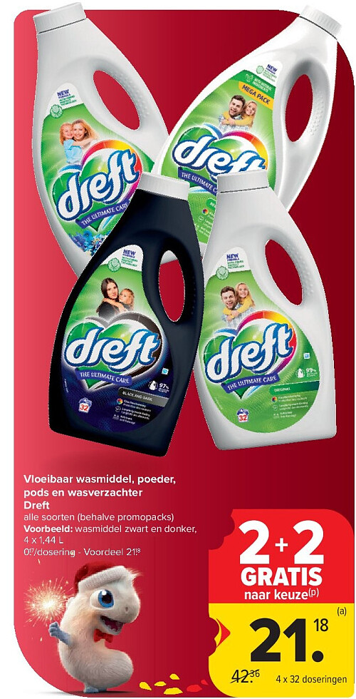 Vloeibaar wasmiddel, poeder, pods en wasverzachter Dreft