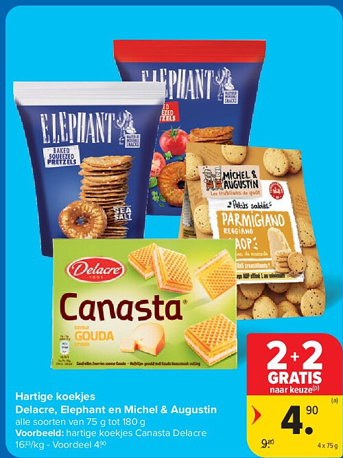 Hartige koekjes Delacre, Elephant en Michel & Augustin