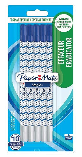 Pack de 10 effaceurs réécriveurs Paper Mate Magic bleu