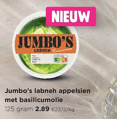 Jumbo's labneh appelsien met basilicumolie