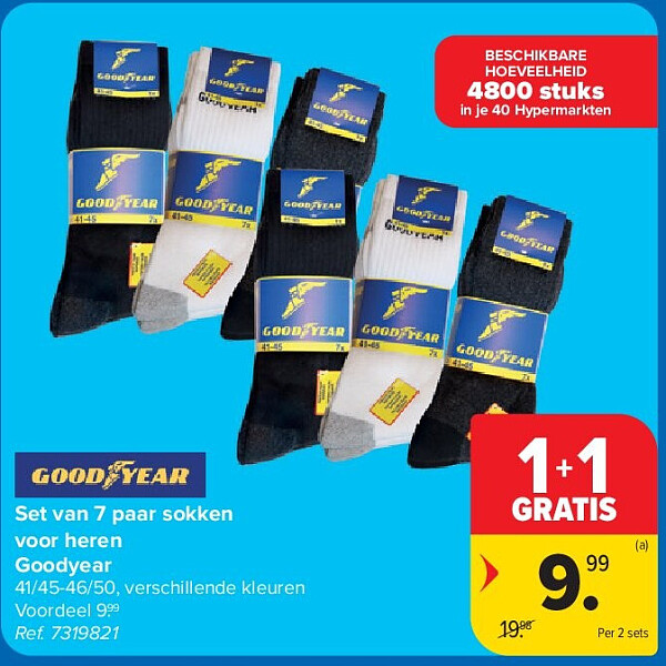 Set van 7 paar sokken voor heren Goodyear