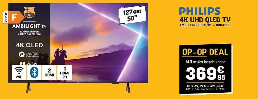 Philips 4K UHD QLED TV AMBI 50PUS8500/12