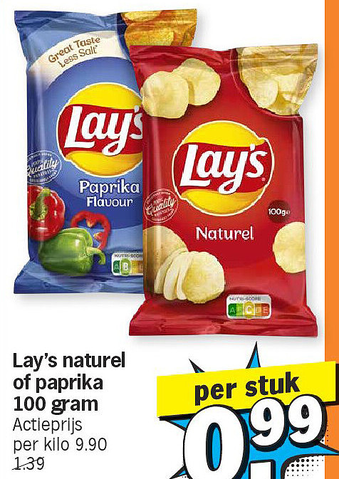 Lay's naturel of paprika 100 gram