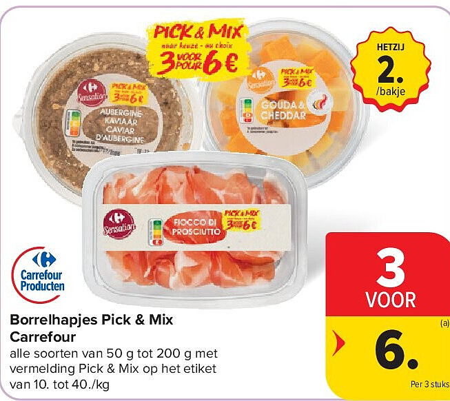 Borrelhapjes Pick & Mix Carrefour