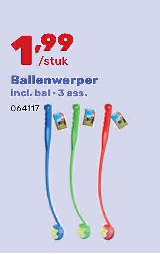 Ballenwerper incl. bal • 3 ass.