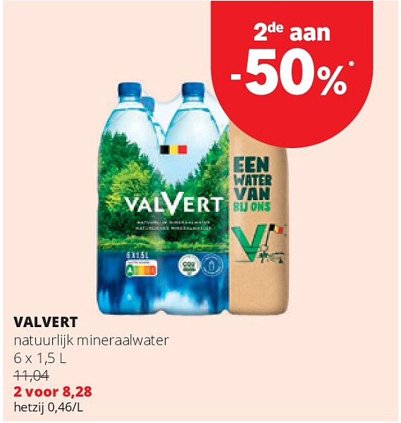 VALVERT natuurlijk mineraalwater 6 x 1,5 L
