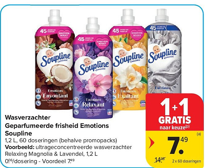 Wasverzachter Geparfumeerde frisheid Emotions Soupline