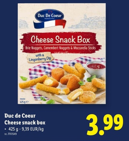 Cheese snack box