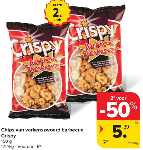 Chips van varkenszwoerd barbecue Crispy