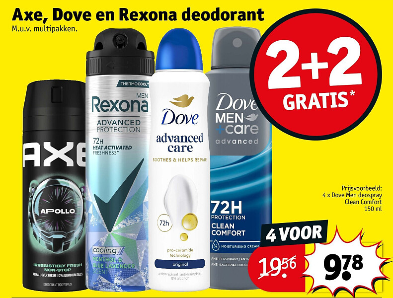 Axe, Dove en Rexona deodorant