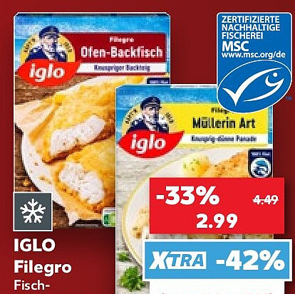Iglo Filegro Fisch-Portionsfilets