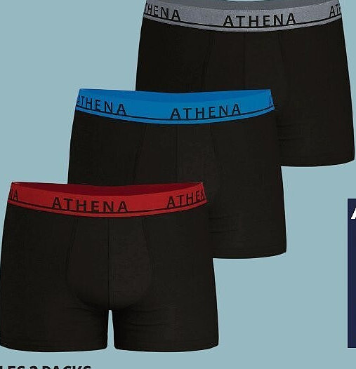 Pack de 3 boxers homme Athena, offre 1+1 offert