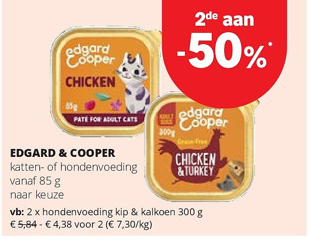 EDGARD & COOPER hondenvoeding kip & kalkoen 300 g