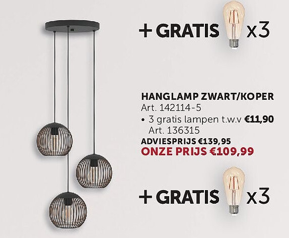 HANGLAMP BRONS