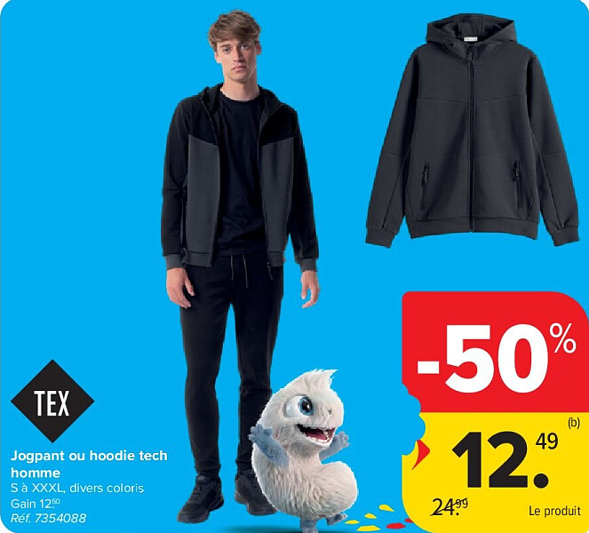 Jogpant ou hoodie tech homme