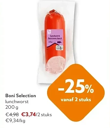 Boni Selection lunchworst 200 g